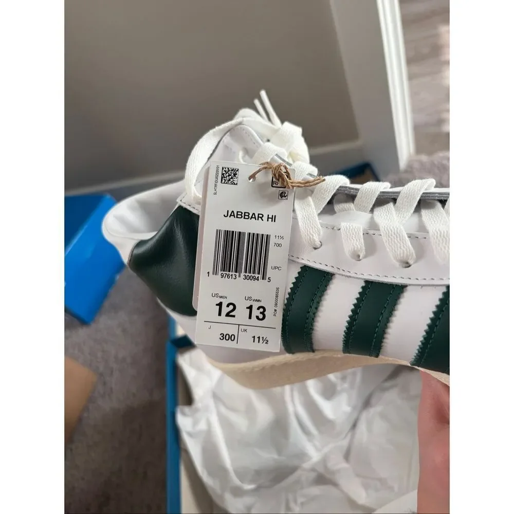 NEW IN BOX Adidas Originals Jabbar Hi Mens Size 12 White Collegiate Green